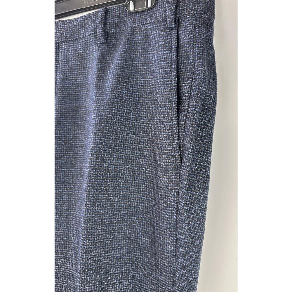 Sartore Textured Wool Pants Reda Super 110s Timeless Blue Cuffed Trouser Mens 36 - Picture 4 of 9